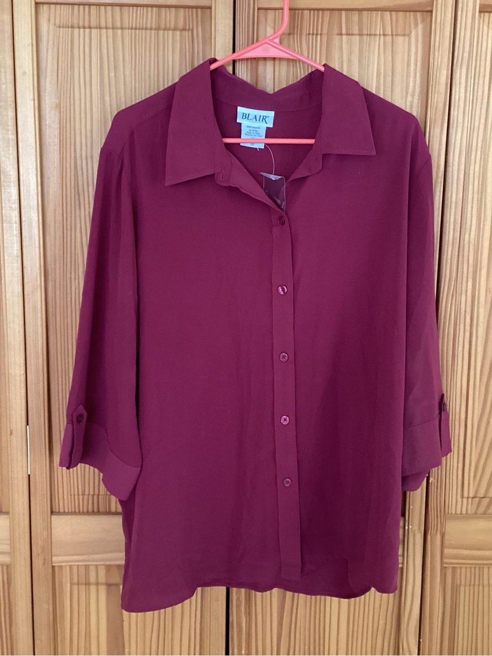 Blair Button-Front Shirt in Burgundy